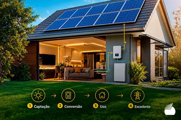 Como funciona a energia solar em casa?