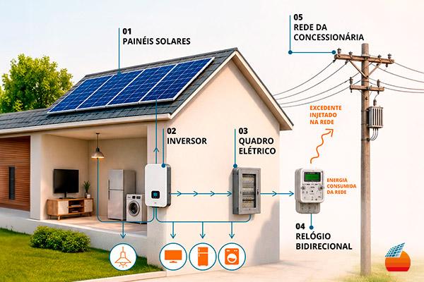 O que é um sistema de energia solar on-grid?